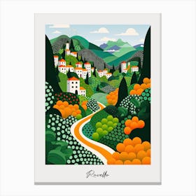 Poster Of Ravello, Italy, Illustration In The Style Of Pop Art 2 Canvas Print