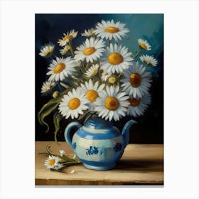 Daisies In A Teapot Canvas Print