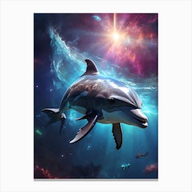 Space Dolphin Canvas Print