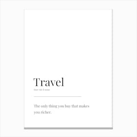 Travel Definition Canvas Print