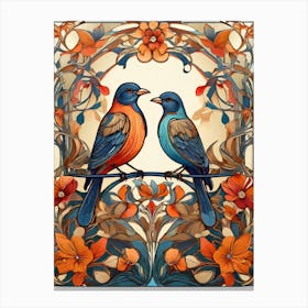 Default Stylized Colorful Design Of Birds In Art Nouveau Style 1 (3) Canvas Print