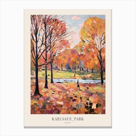 Autumn City Park Painting Karlsaue Park Kassel 2 Poster Canvas Print