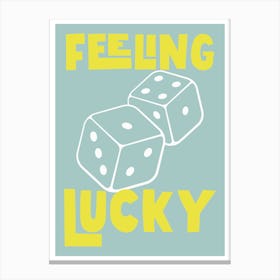 Feeling Lucky - Blue And Yellow Canvas Print