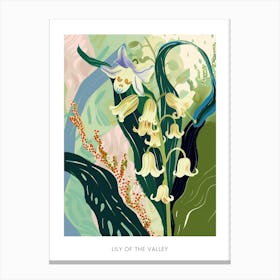 Colourful Flower Illustration Poster Lily Of The Valley 3 Canvas Print