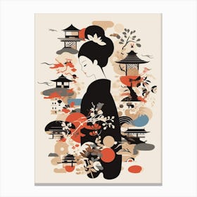 Japanese Calligraphy Illustration 10 Canvas Print