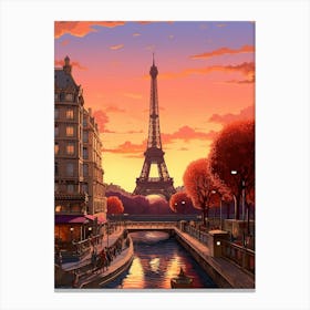 Paris Pixel Art 4 Canvas Print