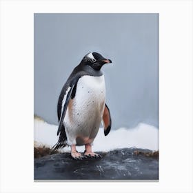 Adlie Penguin Ross Island Oil Painting 4 Canvas Print