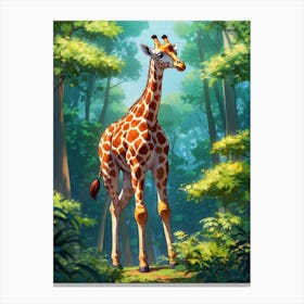 Giraffe In The Forest Canvas Print