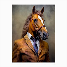 Horse In A Suit animal portrait Canvas Print