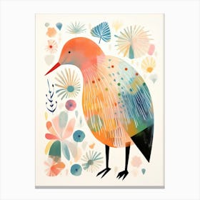 Bird Painting Collage Kiwi 5 Canvas Print