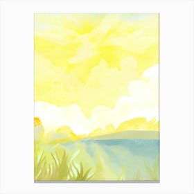 Watercolor Of A Field 4 Canvas Print