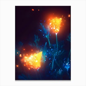 Magical fantasy flowers Canvas Print