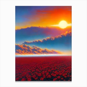 Sunset Over Poppies Canvas Print