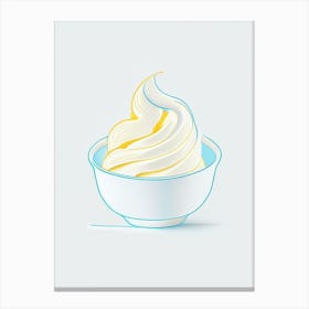 Whipped Butter Dairy Food Minimal Line Drawing 1 Canvas Print
