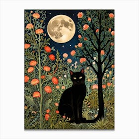 William Morris Cat In The Moonlight 22 Canvas Print