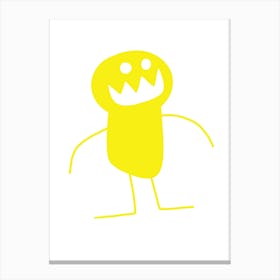 Kids Art Yellow Mascot Monster Canvas Print