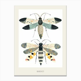 Colourful Insect Illustration Hornet 1 Poster Canvas Print