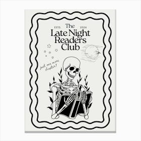 The Late Night Readers Club | Just One More Chapter Neutral Canvas Print