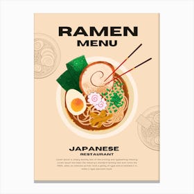 Ramen Menu Canvas Print