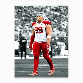 Jj Watt Of The Arizona Cardinals Canvas Print