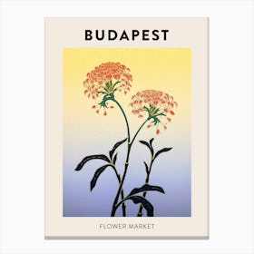 Budapest Hungary Botanical Flower Market Poster Canvas Print