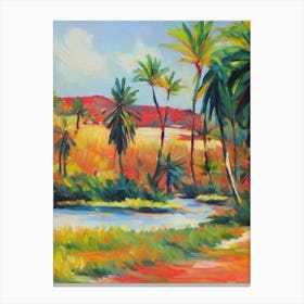 Feather Palm Tree Watercolour Canvas Print