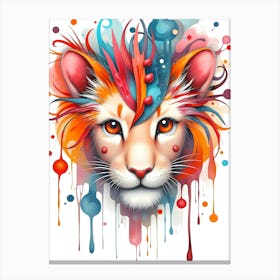 Whimsy in the Wild: A Baby Lion’s Dream Canvas Print