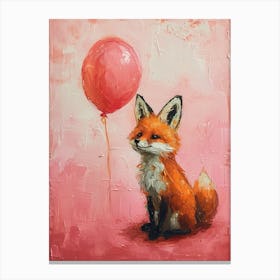 Cute Fox 3 With Balloon Canvas Print