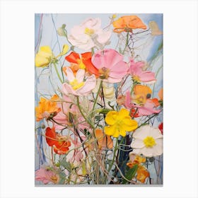 Abstract Flower Painting Portulaca 1 Canvas Print