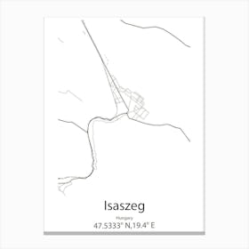 Isaszeg,Hungary Minimalist Map Canvas Print