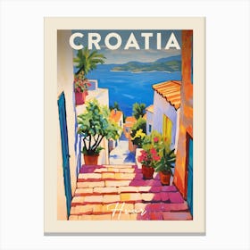 Hvar Croatia 3 Fauvist Painting  Travel Poster Canvas Print