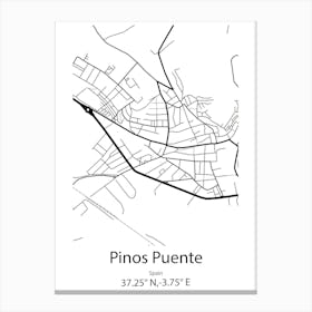 Pinos Puente,Spain Minimalist Map Canvas Print