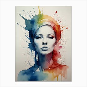 Watercolor Of A Woman 17 Canvas Print