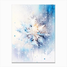 Frozen, Snowflakes, Storybook Watercolours 3 Canvas Print