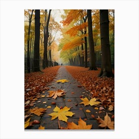 Autumn Leaves In The Park Canvas Print