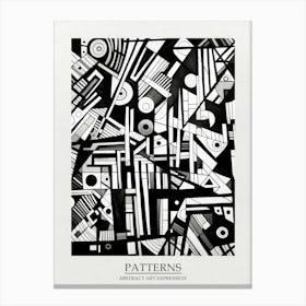 Patterns Abstract Black And White 5 Poster Canvas Print