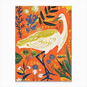 Spring Birds Egret 4 Canvas Print