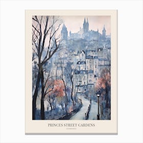 Winter City Park Poster Princes Street Gardens Edinburgh Scotland 3 Canvas Print