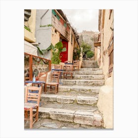 Greek Tavern In The Plaka Of Athens Canvas Print