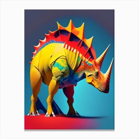 Pachyrhinosaurus 1 Primary Colours Dinosaur Canvas Print