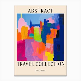 Abstract Travel Collection Poster Paris France 6 Canvas Print