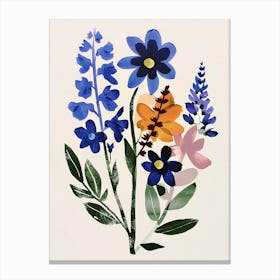 Painted Florals Lilac 1 Canvas Print