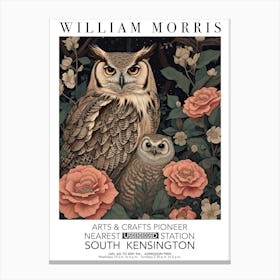 William Morris Owl And Owlet Valentines Mothers Day Gift Spring Canvas Print