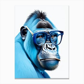 Gorilla In Glasses Gorillas Decoupage 2 Canvas Print