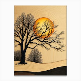 Autumn Sunset Tree Canvas Print