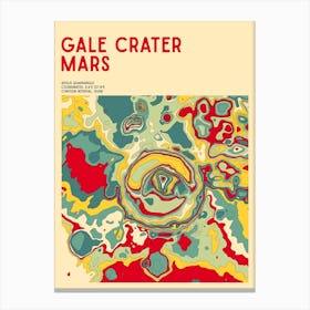 Gale Crater Mars (Curiosity Landing Site) Topographic Contour Map Canvas Print