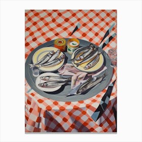 Anchovies Still Life Painting Canvas Print