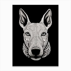 Boston Terrier Dog, Line Drawing 6 Canvas Print