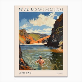 Wild Swimming At Llyn Cau Wales 1 Poster Canvas Print