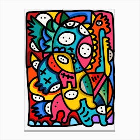 Paper Graffiti Colorful Tribal Dreams Canvas Print